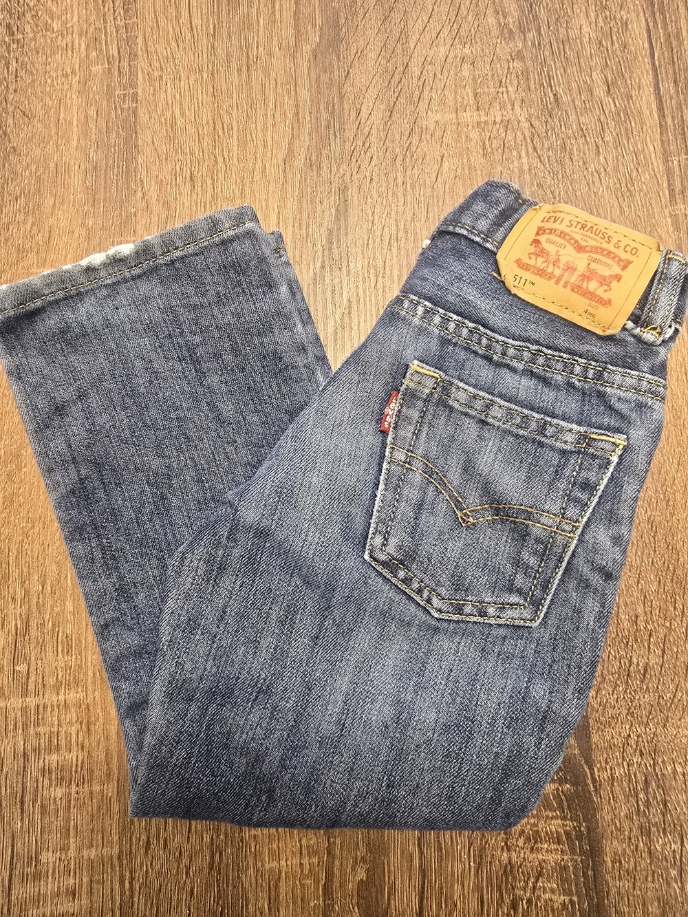 Levi's 511 Slim Boys Jeans Size 4 Regular Blue Wash Stretch Denim